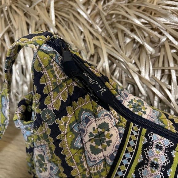 VERA BRADLEY Cambridge On The Go Crossbody Navy Blue Green Commuter Y2K 2007 - Picture 3 of 13